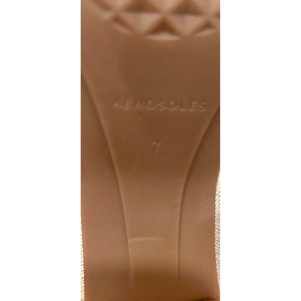 Aerosoles Gold Metallic Platform Sandals Block Heel Slingback Buckle Womens 7 - Picture 6 of 6